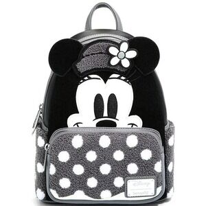 Loungefly Disney‎ Minnie Black n White Polka dots Mini Backpack Exclusive
